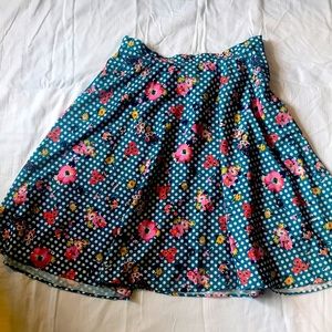 Modcloth 1X Floral Polka Dot Skirt